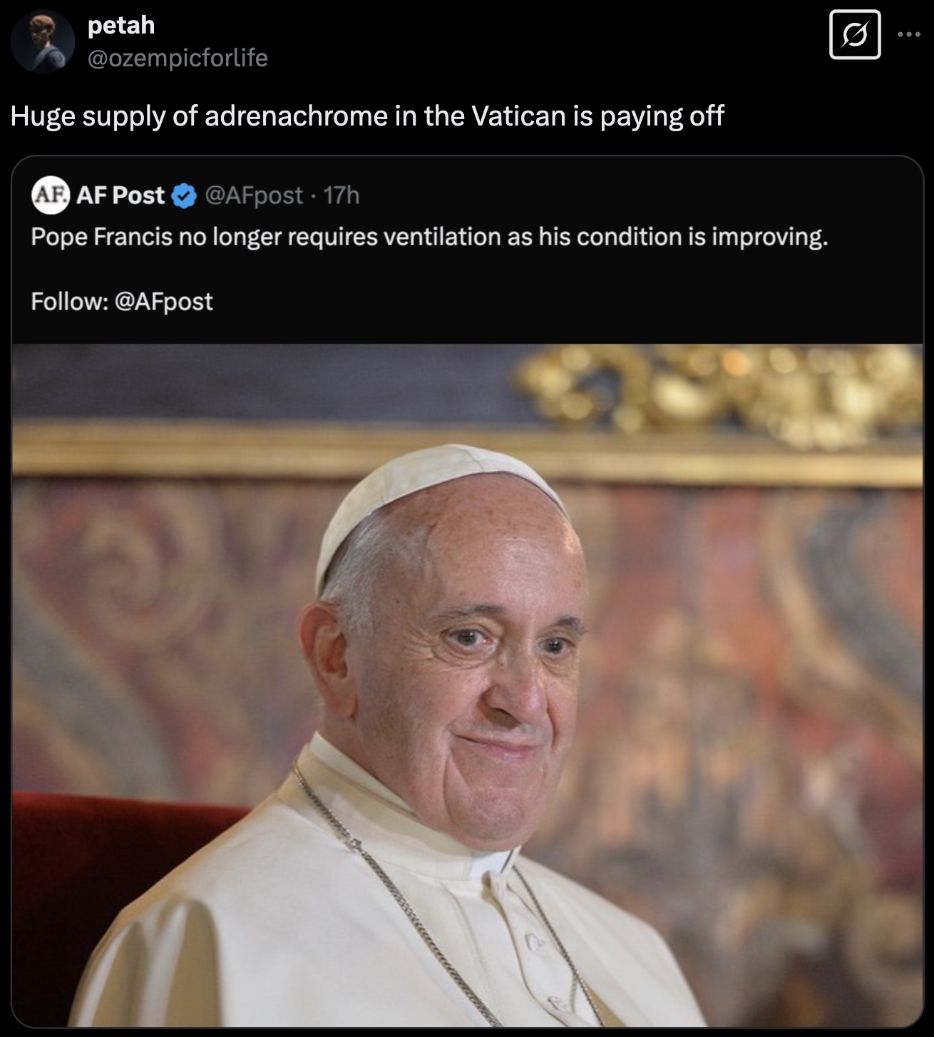 20 Tweets and Reactions to the Pope Flirting With Death